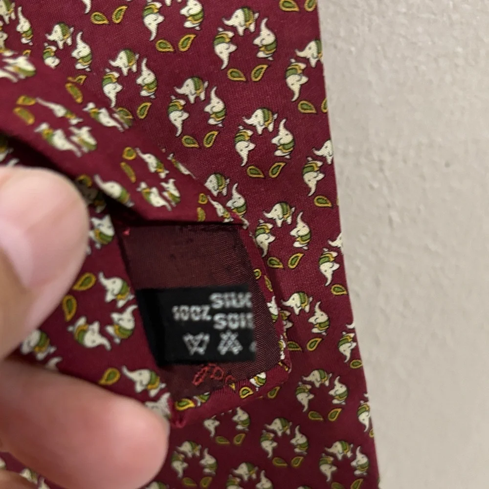 Salvatore Ferragamo Burgundy Geometric Men's Tie